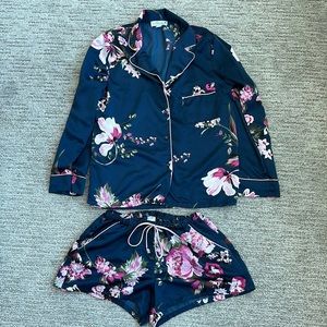 Satin Floral Pajama Set